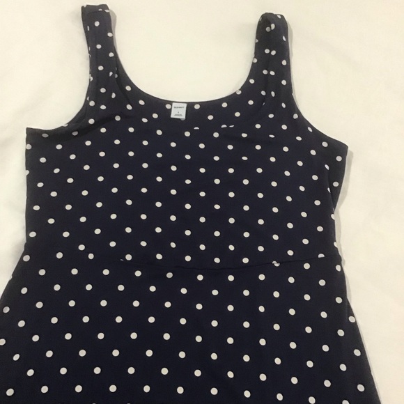 Old Navy Fit & Flare Navy Blue w/White Polka Dots Dress, Size L - Picture 6 of 10